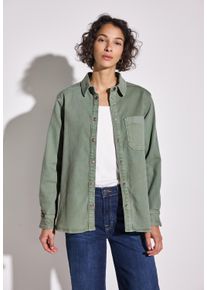 Street One Damen Jeansjackesoft olive washed, casual, Gr. 40, unifarben, Jeans, 98% Baumwolle, 2% Elasthan, Jacken, mit Brusttasche