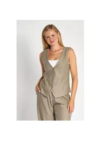 Anzugweste Zhrill ""DIOSA"", Damen, Gr. M, grün (olive), Web, Obermaterial: 50% Baumwolle, 50% Viskose, unifarben, casual, regular fit hüftbedeckend, V-Ausschnitt, Westen, mit V-Ausschnitt und Knopfleiste
