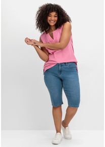 Große Größen Schmale Jeans-Bermudas im Curvy-Schnitt PIA Gr. 48 blau von sheego für Damen