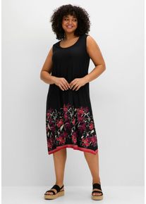 Große Größen Ärmelloses Jerseykleid mit Blumenprint Gr. 54 schwarz geblümt von sheego für Damen
