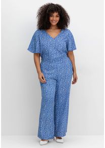 sheego by Joe Browns Große Größen Jumpsuit mit Blümchenprint, aus Viskose Gr. 52 blau von sheego für Damen