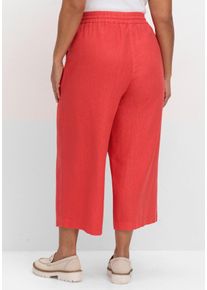 Große Größen Weite 7/8-Hose mit Schlupfbund, im Leinenmix Gr. 54 rot von sheego für Damen