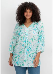Große Größen Tunika mit Alloverdruck und 3/4-Arm Gr. 40 beige gemustert bedruckt von sheego für Damen