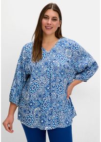 Große Größen Tunika mit Alloverdruck und 3/4-Arm Gr. 40 blau bedruckt von sheego für Damen