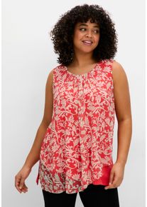 Große Größen Doppellagiges Blusentop mit Chiffon Gr. 44 rot von sheego für Damen