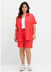 Große Größen Shorts mit Schlupfbund, aus Musselin Gr. 40 rot von sheego für Damen