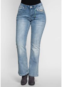 sheego by Joe Browns Große Größen Bootcut Stretch-Jeans im Used-Look Gr. 42 blau von sheego für Damen