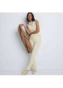 LANDS' END Naturfarbene Straight Fit Jeans Mid Waist, Damen,  Wei&szlig;, Elasthan/Baumwoll-Mischung/Polyester-Mischung, by Lands' End