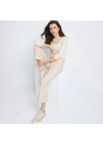 LANDS' END Kurze Schlagjeans Natur f&uuml;r Damen, Damen, size: regular, Elfenbein, Baumwolle/Elasthan/Polyester, by Lands' End