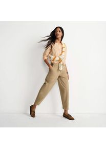 LANDS' END Barrel-Chinos High Waist, Damen,  Braun, Baumwolle/Elasthan, by Lands' End
