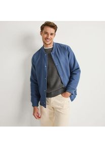 LANDS' END Twill-Bomberjacke im College-Look, Herren,  Blau, Baumwolle, by Lands' End