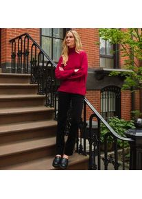 LANDS' END Straight Fit Cordhose Mid Waist, Damen,  Schwarz, Baumwoll-Mischung, by Lands' End