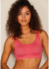 Lascana Bustier 'seamless' rot Gr. 32/34 für Damen. Ohne Bügel