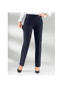 Schlupfhose Adelina, Damen, Gr. 255, Extrakurzgrößen, blau (marine), 88% Polyester, 12% Elasthan, unifarben, lang, Hosen