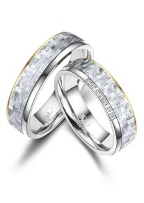 MARRYA Damen Partnerring, 74herren ring, weiß, grau, gold, silber, Fingerringe
