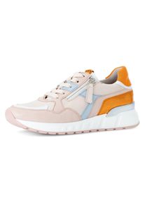 Gabor Damen Keilsneaker "DAVOS", Gr. 44rosé, hellblau, weiß, Glattleder, kontrastfarbene Details, sportlich, Schuhe, Halbschuh, Freiezitschuh,