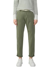 s.Oliver Damen Chinohoseshadow khaki, casual, Gr. 34, unifarben, Web, Obermaterial: 98% Baumwolle, 2% Elasthan, Hosen, mit Gürtel