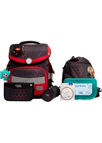 School-Mood Kinder Schulranzen "Timeless Pro"mika (drache) mit moodie konni konzentration, Polyester, Rucksäcke, mit LED-Patchy