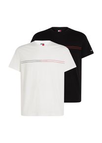 Tommy Jeans Herren T-Shirt "TJM SLM ENTRY GRPHC T EXT 2 PCK"ecru, schwarz, casual, Gr. XL, Single Jersey, Obermaterial: 100% Baumwolle, Shirts