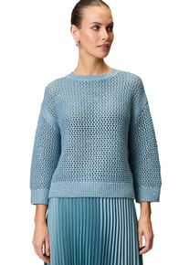 Zero Damen Strickpullover "Zero Grobstrickpullover mit Glitzer"blausilber, casual, Gr. 36, Strick, Obermaterial: 38% Polyester, 37% Baumwolle, 25%