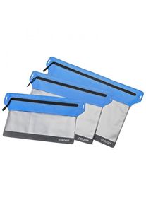 Cocoon Zippered Flat Document Bags Wertsachenbeutel (Gr S - 23 x 18,5 cm |grau/blau)