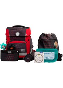 School-Mood Kinder Schulranzen "Champion Maxx Pro"mika (drache) mit moodie konni konzentration, Polyester, Rucksäcke, mit LED-Patchy