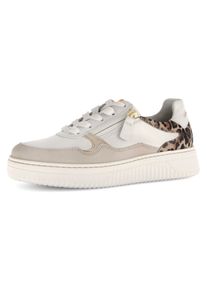 Gabor Damen Plateausneaker, Gr. 37sanftes weiß, hellbeige, leo, Kalbsleder, Nubukleder, animal-print, sportlich, Schuhe, Freizeitschuh, Halbschuh,