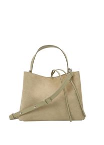 Marc O'Polo MARC O'POLO Damen Umhängetasche "aus weichem Veloursleder"forest sand, Leder, Taschen
