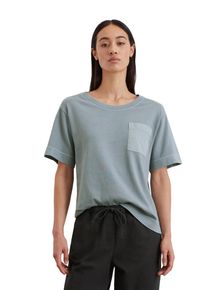 Marc O'Polo MARC O'POLO Damen T-Shirt "mit aufgesetzter Satin-Tasche"nordic sea, Basic, Gr. M, unifarben, Obermaterial: 100% Baumwolle, Shirts
