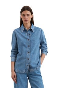 Marc O'Polo MARC O'POLO Damen Jeansbluse "aus Lyocell-Bio-Baumwolle-Mix"clean mid blau wash, Gr. M, unifarben, Obermaterial: 76% Lyocell, 24% Baumwolle, Blusen