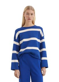 Marc O'Polo MARC O'POLO Damen Strickpullover "aus Organic Cotton"striped, shiny blau, casual, Gr. S, gestreift, Obermaterial: 100% Baumwolle, Pullover