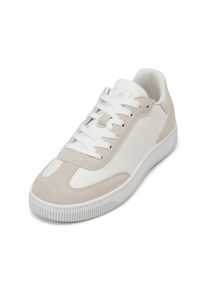 Marc O'Polo MARC O'POLO Damen Sneaker "aus hochwertigem Rindleder", Gr. 39cloudy weiß, dry sand, Obermaterial: 100% Leder, unifarben, Schuhe