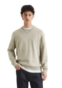 Marc O'Polo Herren Rundhalspullover "in Double-Face-Qualität"natural ecru, Gr. XXL, MARC O'POLO DENIM, unifarben, Obermaterial: 100% Baumwolle, Pullover