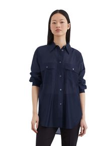 Marc O'Polo MARC O'POLO Damen Langarmbluse "aus TENCEL Lyocell-Mix"cloudless night, elegant, Gr. 46, unifarben, Obermaterial: 88% Lyocell, 12% Polyester, Blusen