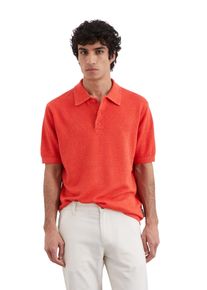 Marc O'Polo MARC O'POLO Herren Strickpullover "aus Leinen-Baumwoll-Mix"sweet pepper, casual, Gr. L, unifarben, Obermaterial: 67% Leinen, 33% Baumwolle, Pullover