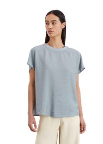Marc O'Polo MARC O'POLO Damen Kurzarmbluse "aus Viskose-Mix-Crinkle"nordic sea, elegant, Gr. 46, unifarben, Obermaterial: 83% Viskose, 17% Polyamid, Blusen