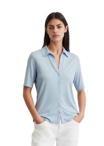 Marc O'Polo MARC O'POLO Damen Kurzarmbluse "aus LENZING ECOVERO "smooth sky, Gr. S, unifarben, Obermaterial: 94% Viskose, 6% Elasthan, Blusen