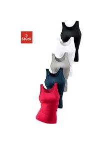 Unterhemd Petite Fleur, Damen, Gr. 34/36, N-Gr, bunt (rot, marine, grau, meliert, wei&szlig;, schwarz), Feinripp, Obermaterial: 100% Baumwolle. Obermaterial Melange: 90% Baumwolle, 10% Viskose, unifarben, k&ouml;rpernah, tiefer Rundhals, Unterhemden Unterhemd, aus weicher Feinripp-Qualit&auml;t, Tanktop, Unterziehshirt