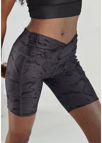 active by Lascana LASCANA ACTIVE Funktionshose schwarz Gr. XS (32/34) für Damen. Mit Logodruck, Allover-Druck, Logoschriftzug. Klassisch