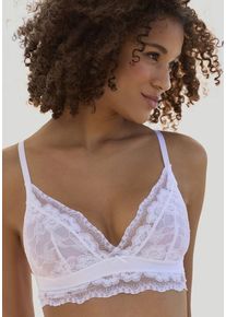 Lascana Bralette-BH weiß Gr. 32. Ohne Bügel. Nachhaltig.