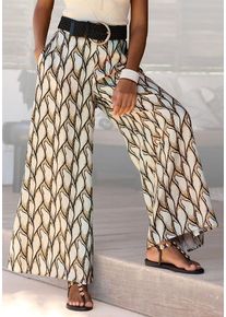 Lascana Strandhose mehrfarbig Gr. 34 für Damen. Mit Allover-Druck. Figurumspielend