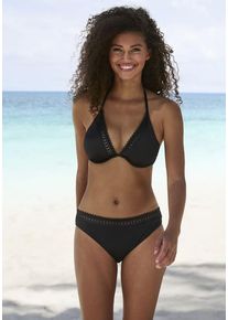 s.Oliver Bügel-Bikini-Top 'Aiko' schwarz Gr. 42 Cup E. Mit Häkelkante. Mit Bügel