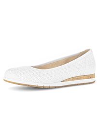 Gabor Damen Ballerina "FLORENZ", Gr. 35weiß, geflochten, Kalbsleder, Flechtoptik, klassisch, Schuhe, Keilabsatz, Komfortschuh, Bequemschuh mit
