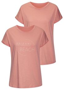 Vivance T-Shirt 'mit modischem Frontprint' mehrfarbig Gr. 32/34 für Damen. Mit Rundhals. Bequem. Nachhaltig.