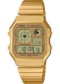 CASIO VINTAGE Damen Chronographgoldfarben, gelbgoldfarben, Armbanduhren, Quarzuhr, Armbanduhr, Damenuhr, Herrenuhr, Edelstahlarmband, digital