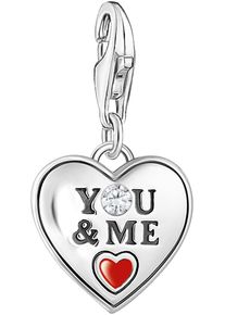 Thomas Sabo Damen Charm Herz "YOU&ME Unendlichkeitsschleife/Infinity, 2206-691-7"silberfarben, rot, schwarz, kristallweiß, kristallweiß, Silber 925