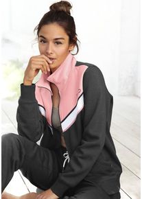 H.I.S. H.I.S Sweatjacke mehrfarbig Gr. 32/34 für Damen. Mit Logodruck. Basic. Nachhaltig.