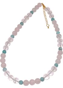 Firetti Damen Collier "Schmuck Geschenk Messing Halsschmuck Halskette Edelstein", Messing, L: 50cm B: 10mmgelbgoldfarben, kristallweiß, blau, rosa,