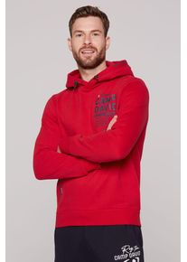 CAMP DAVID Herren Kapuzensweatshirtrising rot, casual, Gr. XXL, bedruckt, Material: 50% Baumwolle, 50% Polyester, Sweatshirts, mit weicher Innenseite