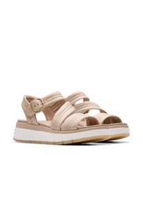 Clarks Damen Sandale "Tuscan Strap", Gr. 40sand leather, Leder, sportlich, Schuhe, Sandalette, Flats, Sommerschuh mit Plateausohle